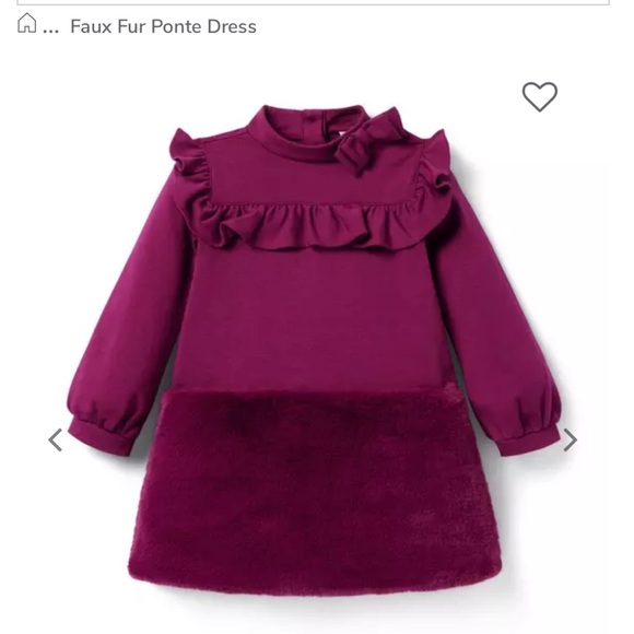 Janie and Jack faux fur ponte dress Size 18-24 months - Picture 3 of 4